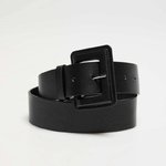 Black wide belt made of eco-leather