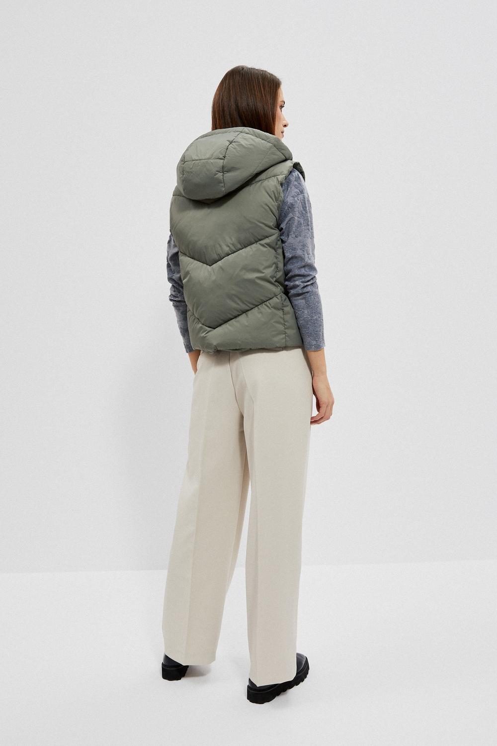 Vest with hood olive L-KA-4000 Moodo