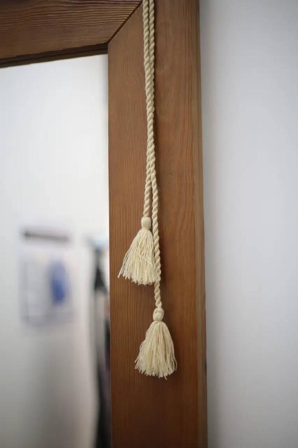 Beige drawstring belt