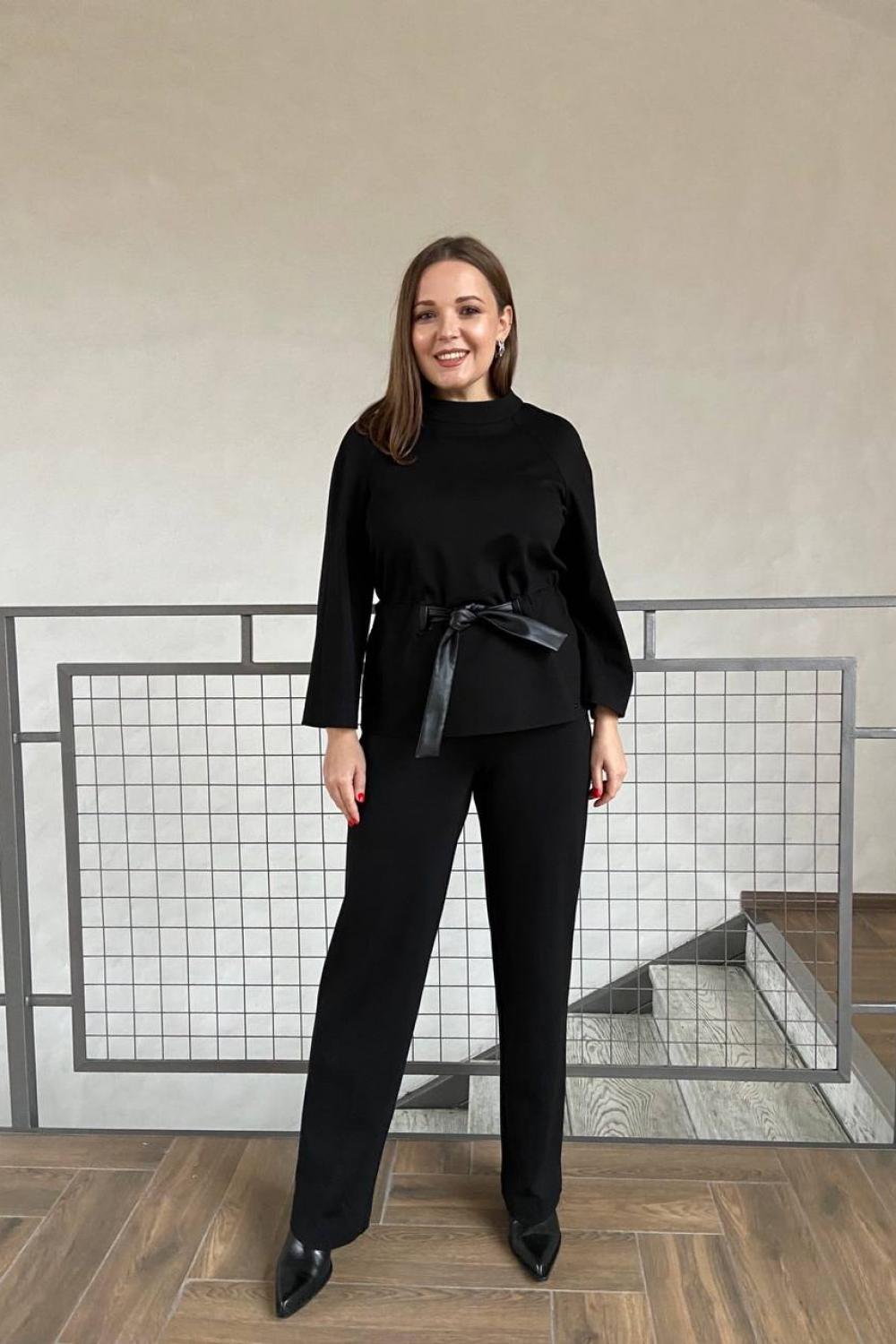 Thick universal trousers, straight cut, black 3703-48 Petro Soroka
