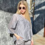 Блуза сіра напівпрозора