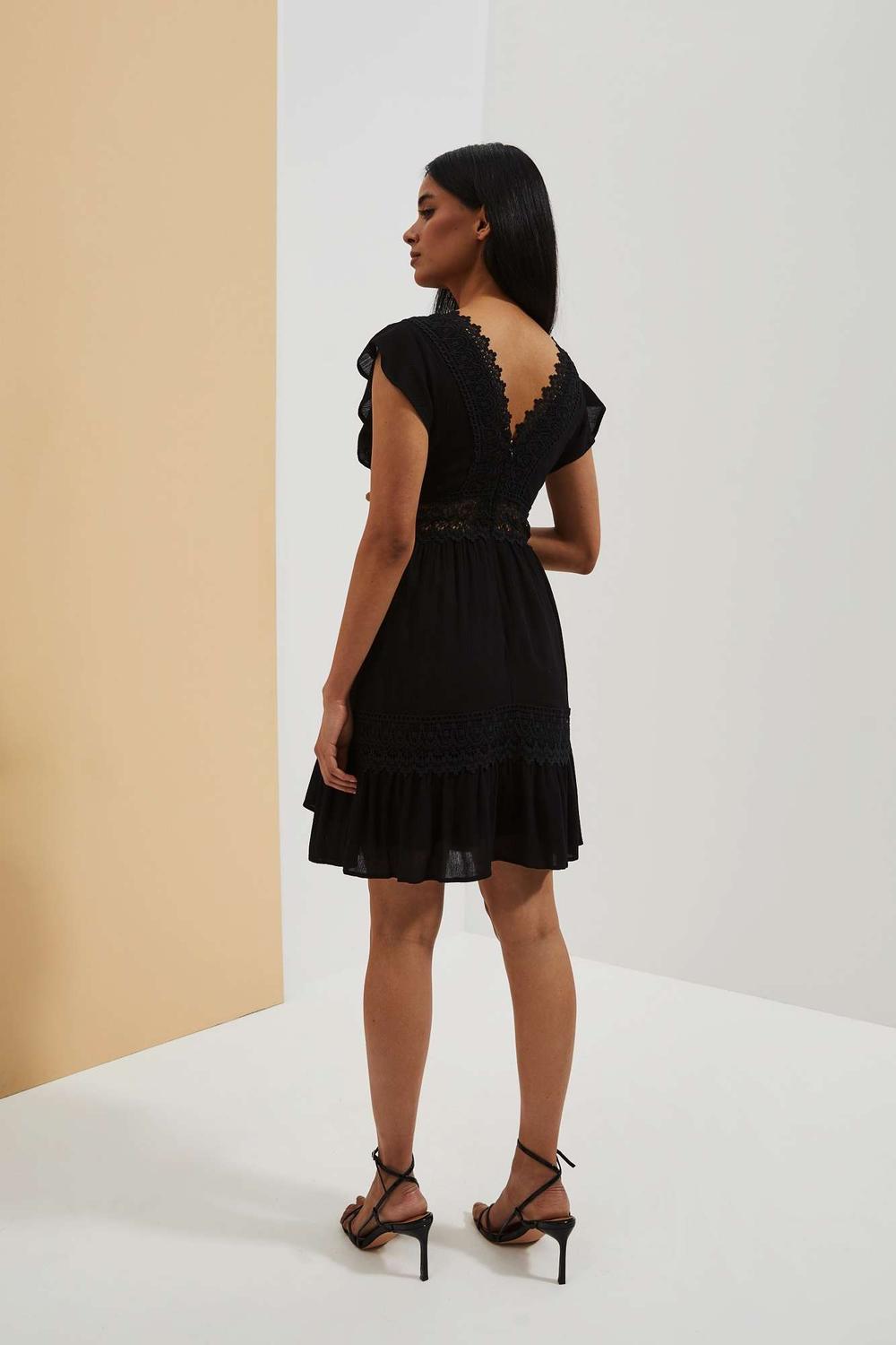 Black dress with lace L-SU-4045 Moodo