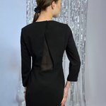 Black classic mini dress with insert on the back