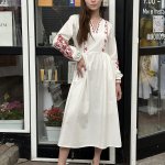 Milk embroidered dress with Rowan by-ESQ