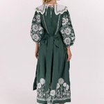 Khrystyna's embroidered dress of the author's work in emerald color