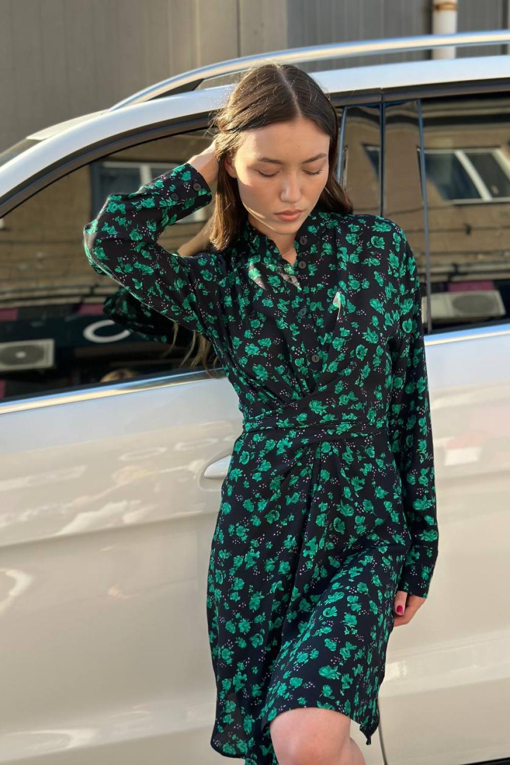 Сукня з зеленим принтом 18AH551 YUKA PARIS