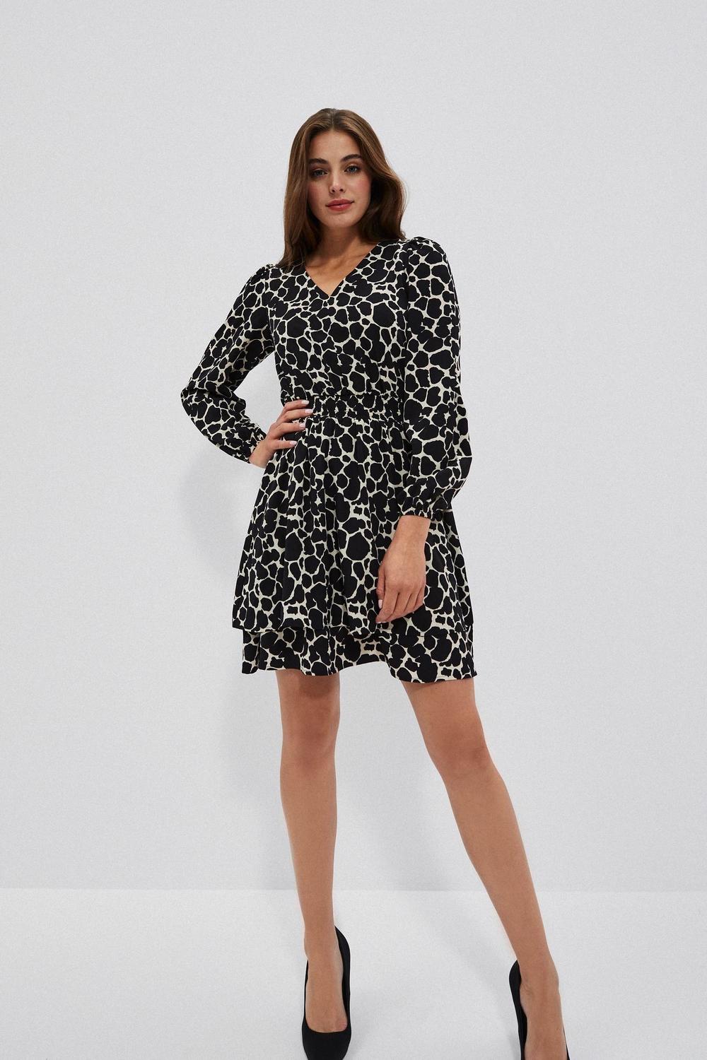 Dress black in animal print Moodo L-SU-4012