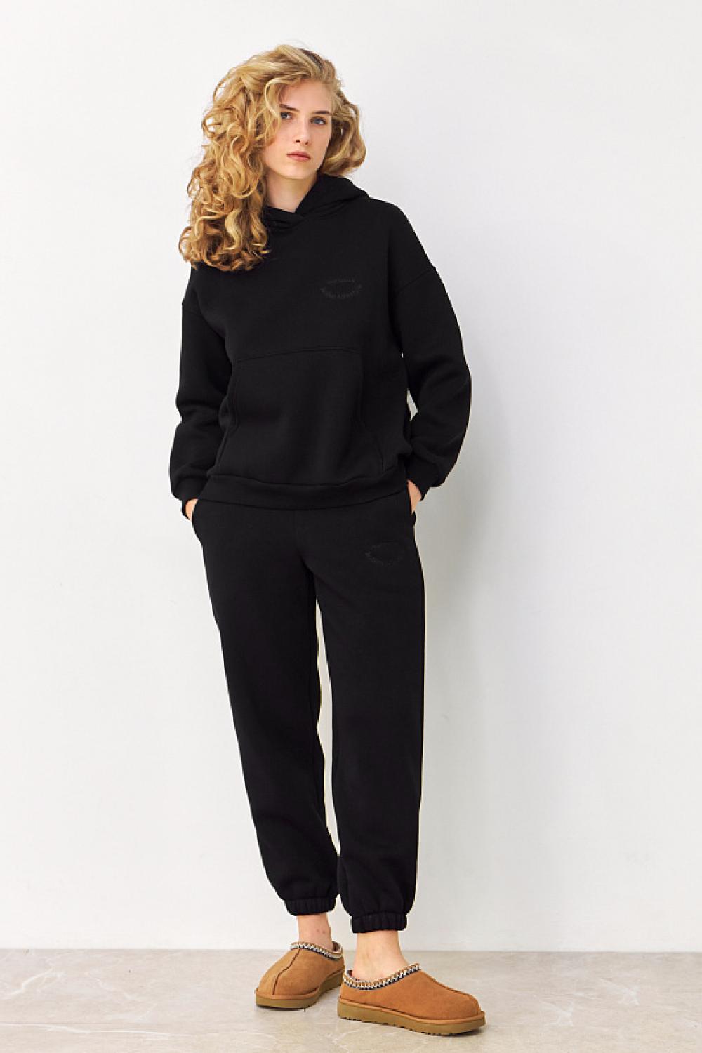 Suit woman sports warm on fleece black Lerman STIMMA