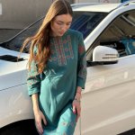 Knitted embroidered dress M-1033-11