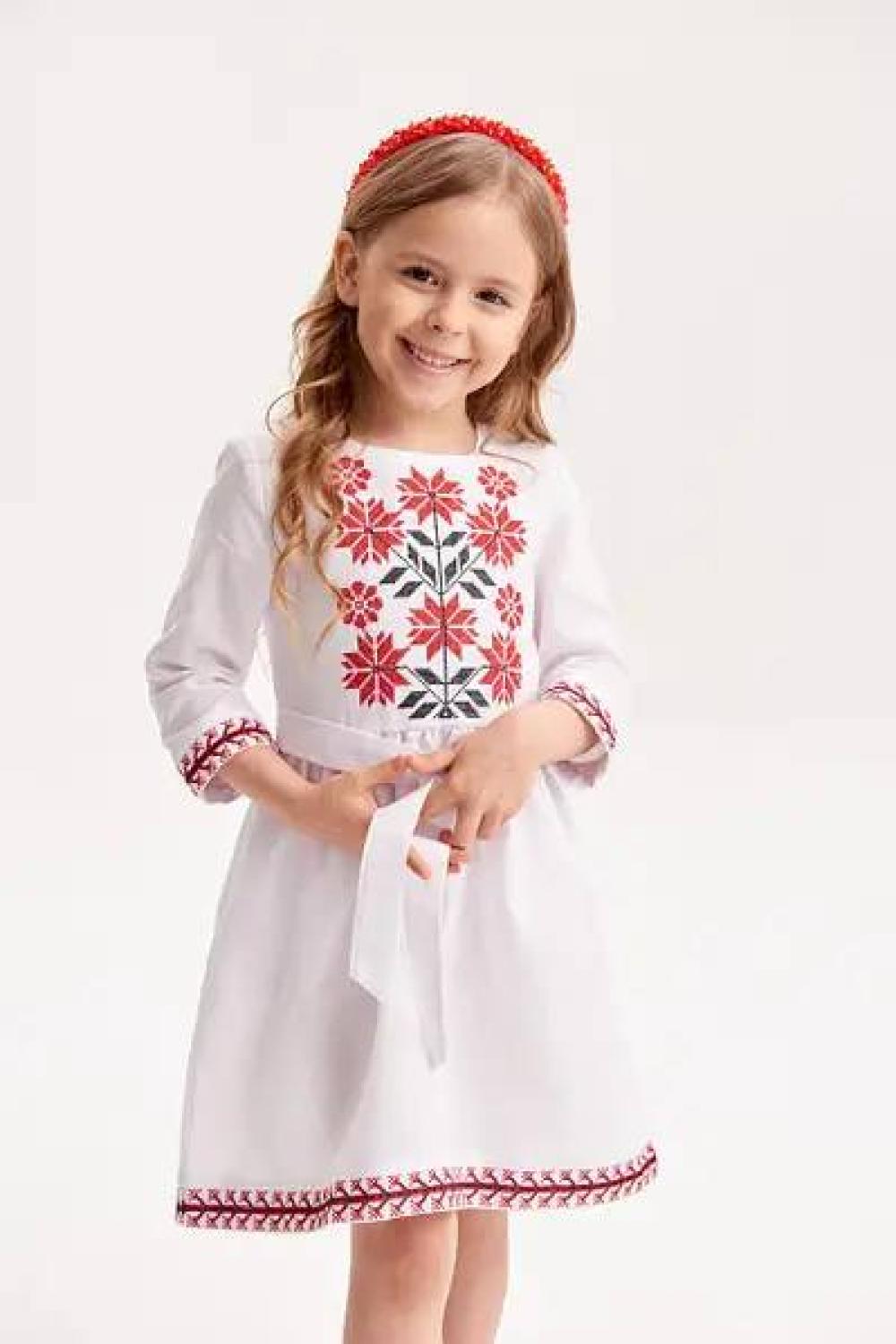 Embroidered dress with spikes for girls