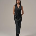 Eco-leather midi skirt on suede 09 ROY