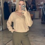 Beige sweater LASST39-K-Realiz