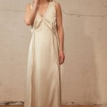 Vanilla satin maxi dress