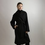 Пальто халат міді чорне  Fini Line