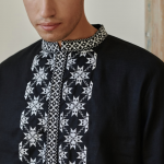 Embroidered shirt for men Ethnic black EMBROIDERED GEM