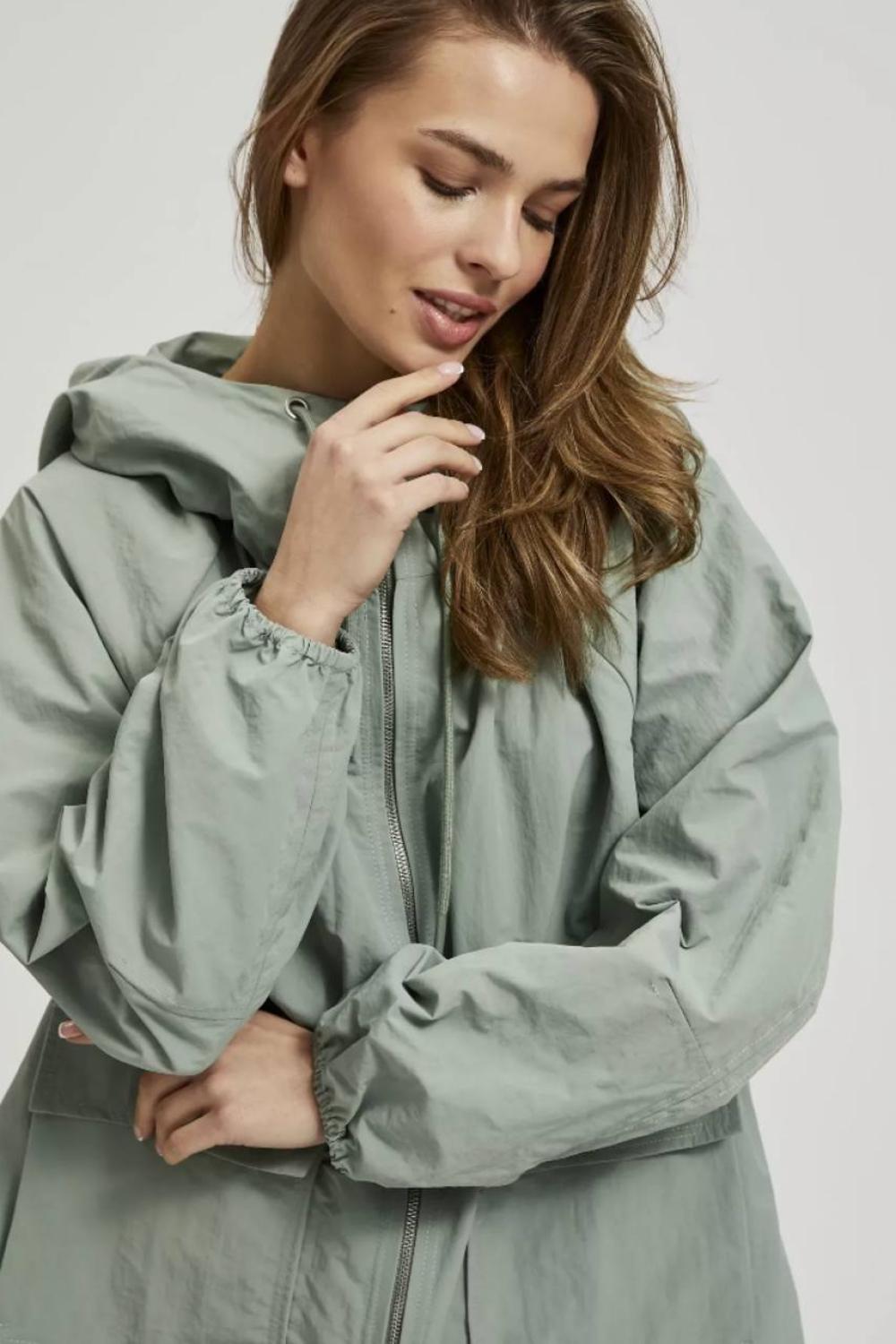 Olive windbreaker jacket with patch pockets MOODO
