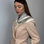 A beige and black silk scarf MOODO