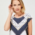 T-shirt white with blue inserts Moodo L-TS-3261