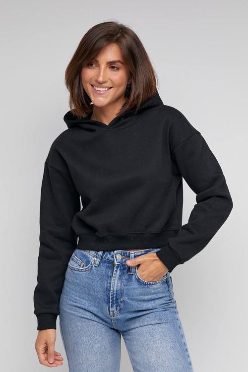 Cropped warm hoodie
