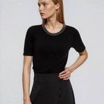 Кофта чорна з коротким рукавом Z-SW-4864-L-realiz
