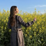 Women's embroidered dress Black mallow SVARGA