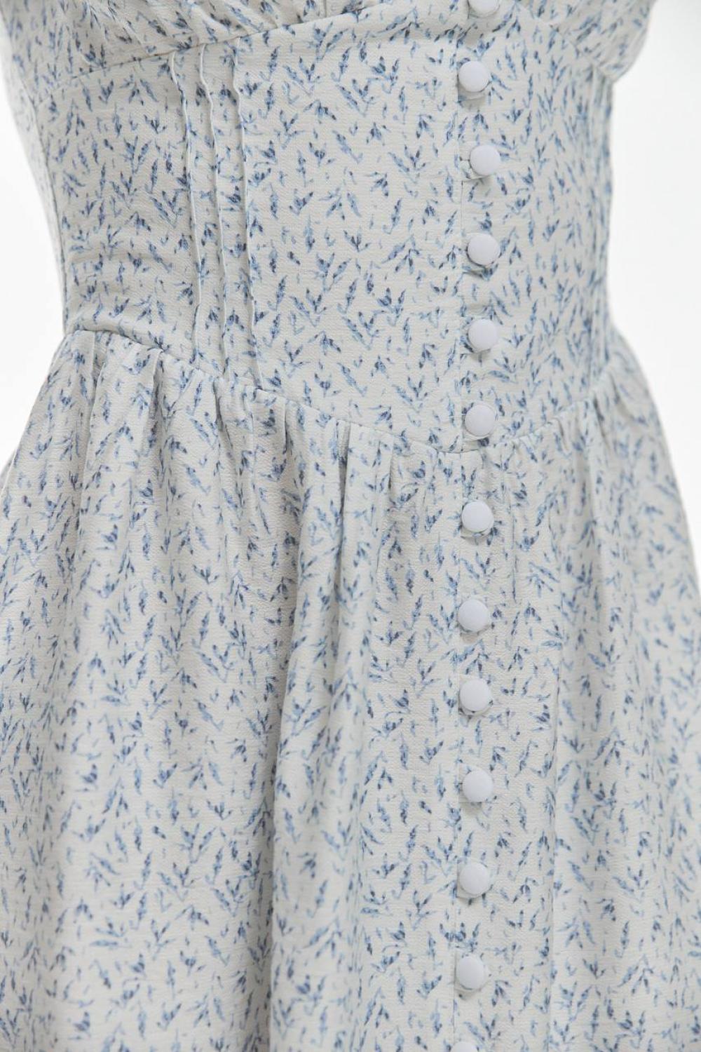 Women's sundress milky in cornflower print