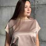 Beige silk blouse with short sleeves and large slits 0006-72_beige