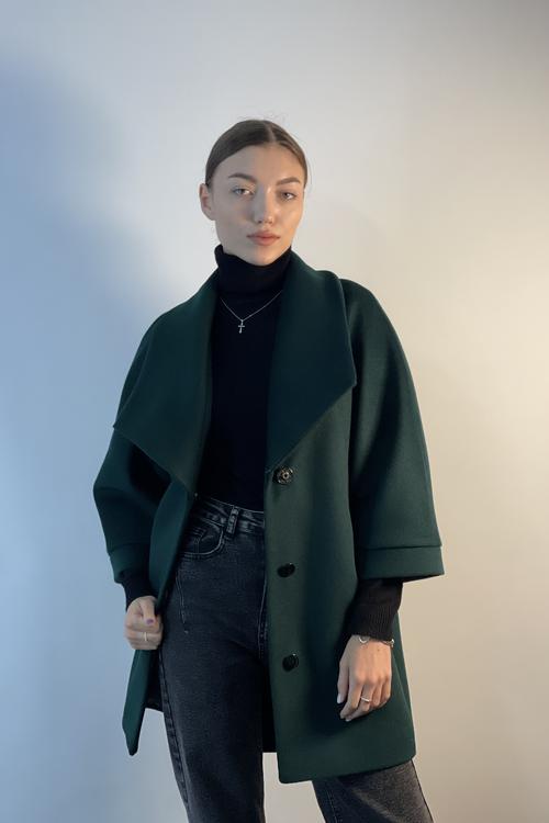 Mirella moda women's demi-season emerald wool coat