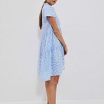Dress in white and blue stripes Moodo L-SU-4016