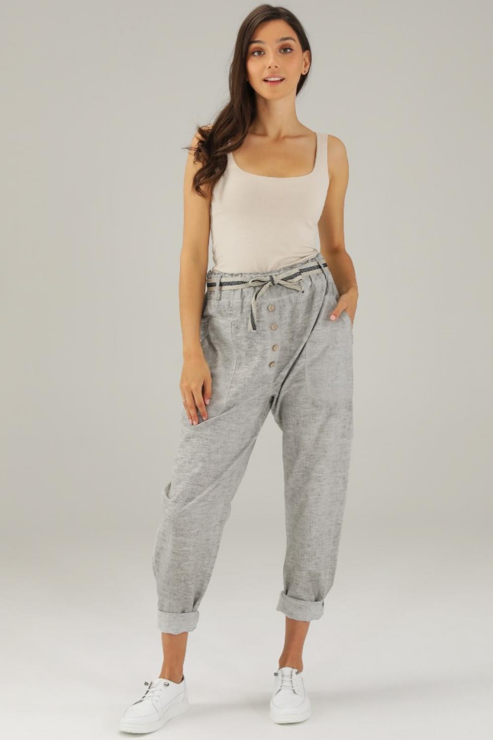 Pants gray with the addition of linen 169-21165