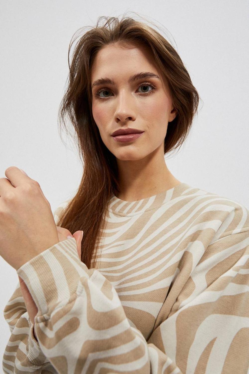 Beige knitted sweatshirt dress