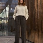 Brown warm checked trousers Z-SP-4812-brown-L-realiz