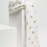 Light white scarf with gold print MOODO