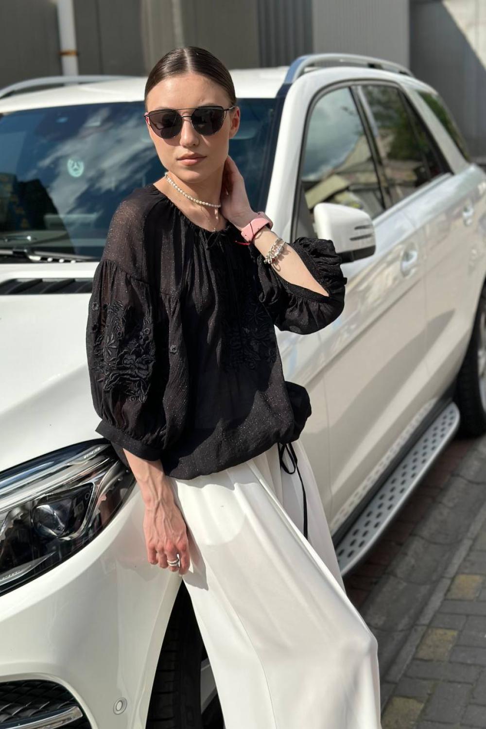 Embroidered jacket in black color 05445 MAXA