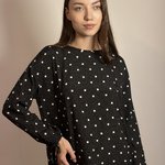 Блуза шифонова чорна в горох L-KO-2805 MOODO
