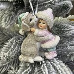 New Year's pendant/ Girl with dog