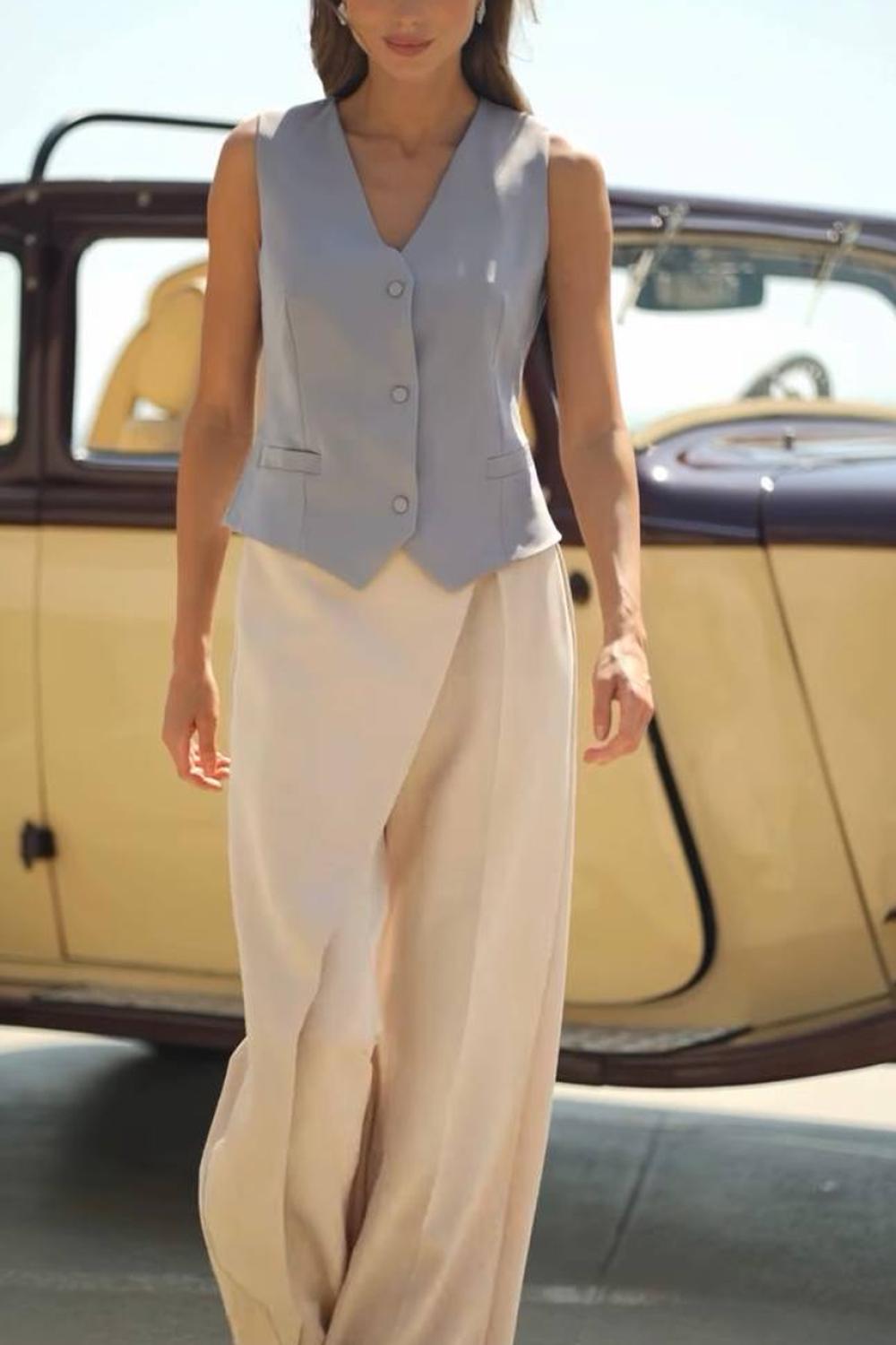 Nude loose-fit pants with a wrap 444_nude