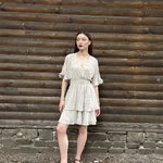 Dress in pea chiffon Moodo L-SU-4035