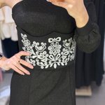 Корсет вишитий чорний з білим орнаментом korset_black_white