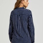 Dark blue striped shirt
