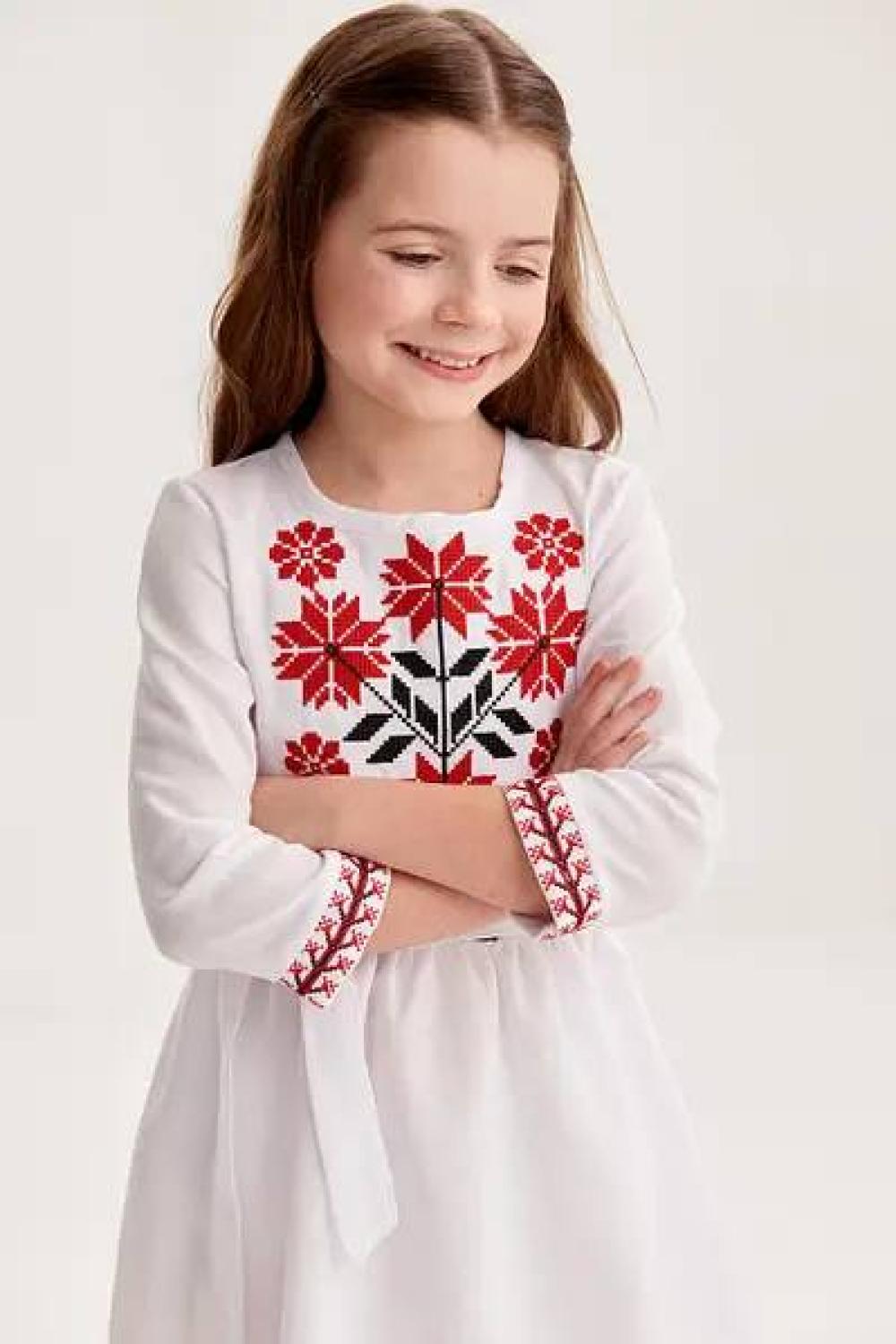 Embroidered dress with spikes for girls