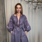 Embroidered lavender breather dress