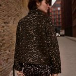 Short coat with leopard print Z-KU-4808