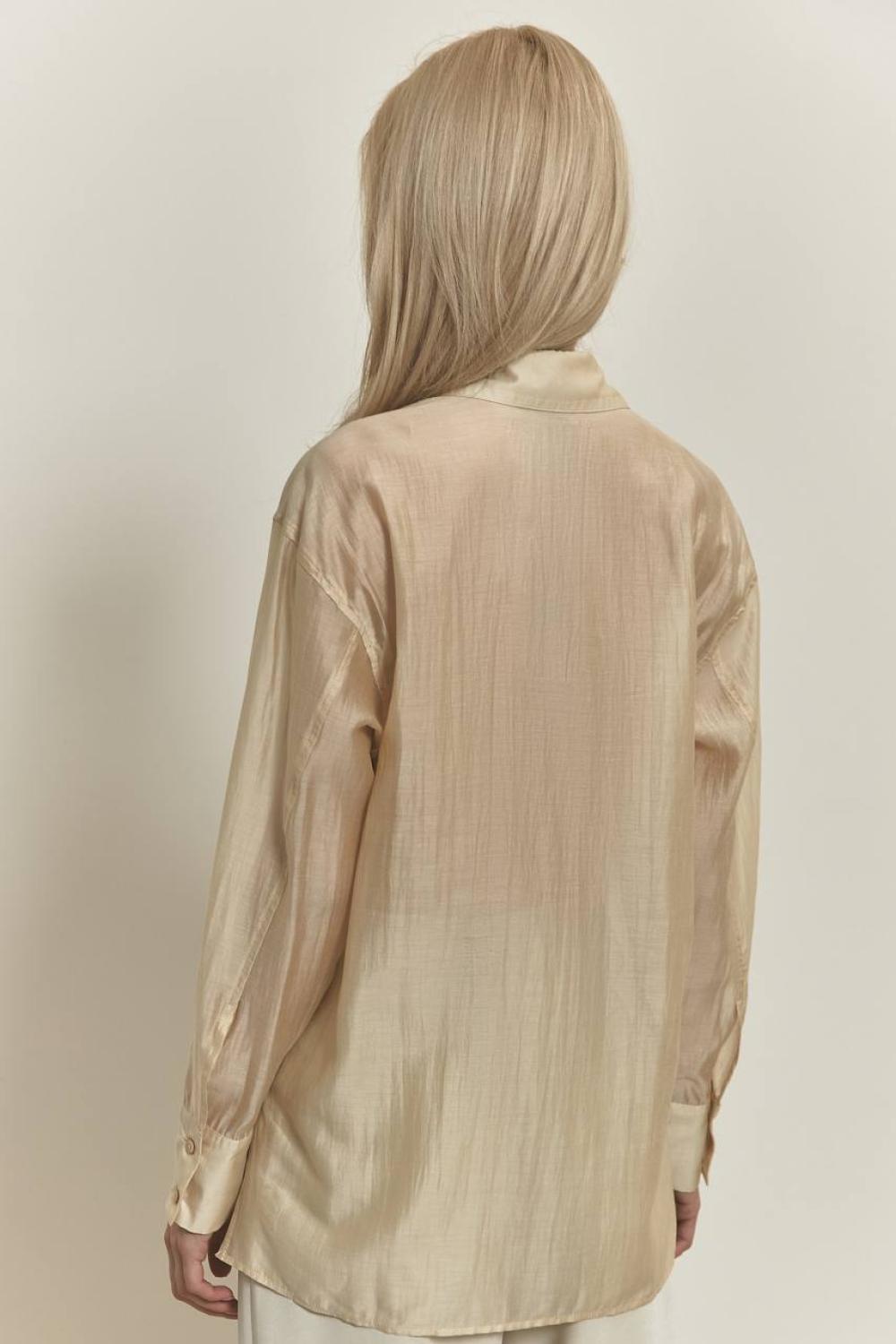 Beige straight-cut
