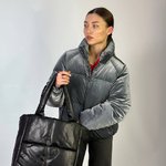 Куртка жіноча тепла з велюру сіра RHNK11