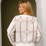 Women's milk jumper with pattern 2510 BELLISE