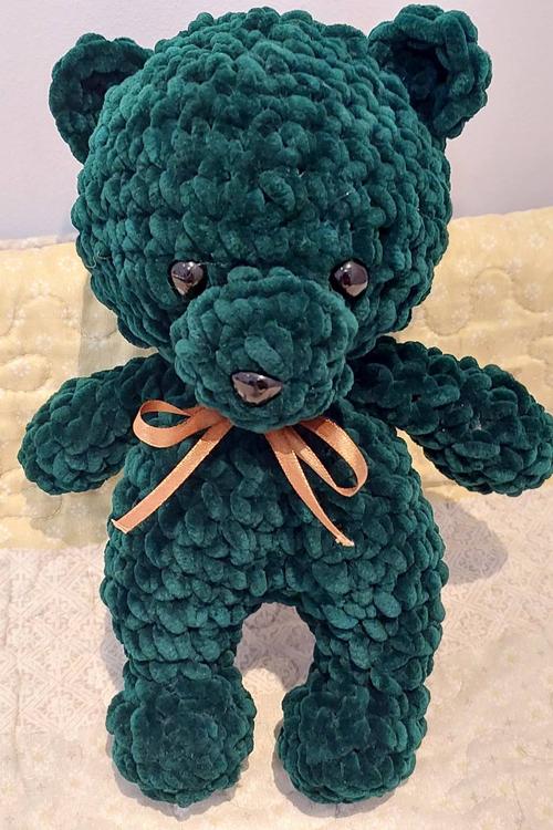 Іграшка подарунок Ведмедик смарагдовий / Hand made by Polovchenko N.