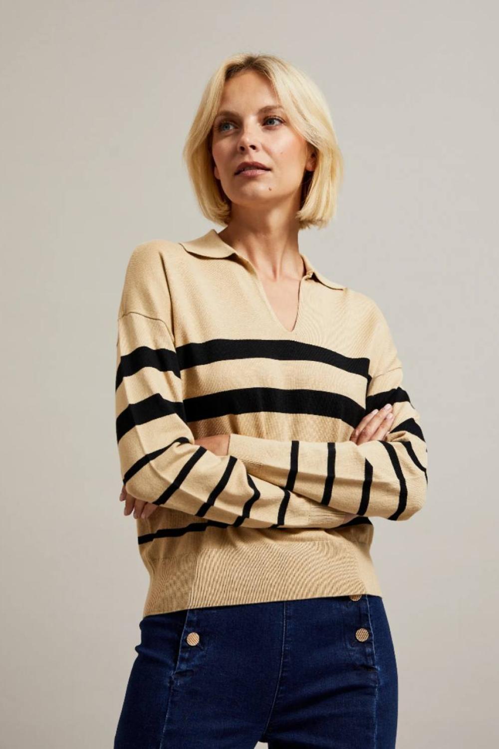 Beige striped jumper