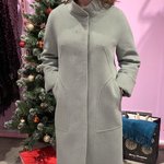 Пальто жіноче зимове вовняне оливкове на утеплювачі оливкове Mirella moda