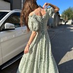 Cropped cotton dress with open shoulders 07139 MAXA
